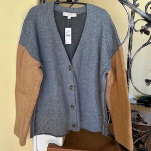 LOFT Colorblock Boyfriend Cardigan